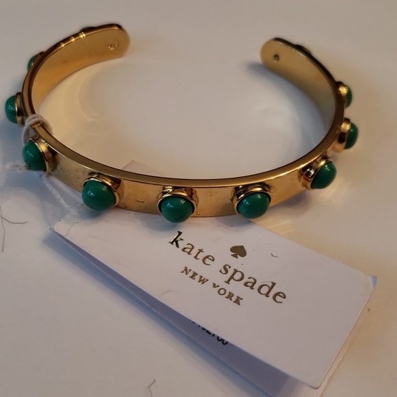 Kate Spade Jewelry - Kate Spade Nwt Gold Cuff /Green Stones